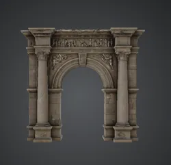 Roman Triumphal Arch 3D Printable Model – Classical Stone Monument Gateway