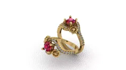 Ruby Flower Ring Free 3D print model