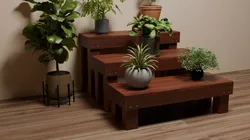 Set of 3 Plant Stand Benches Free 3D model