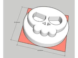 Skull Button (50mm x 50mm)