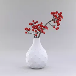 vase with berries Free 3D model