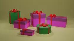 3D rendering gift wrapping Free low-poly 3D model