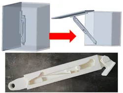 Automatic latching mechanism for opening lids - heavy duty