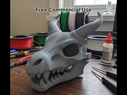 Cartoon Dragon Skull
