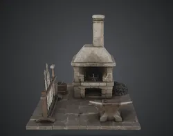 Medieval Blacksmith Forge Scene – Workshop Terrain