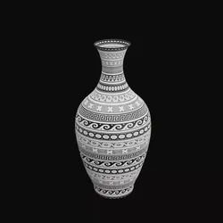 Ornate Black and White Vase Free 3D model