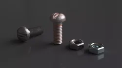 Rusted Bolts and Nuts Free 3D model