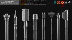 Sci-Fi subdiv tubes and cables free version Free 3D model