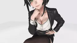 Stylized Corporate Executive Seated Anime Businesswoman Base  Free 3D model