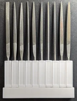 10 Piece Needle File Holder and Handles Portable or Wall-mount