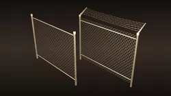 A chain-link fences set Free low-poly 3D model
