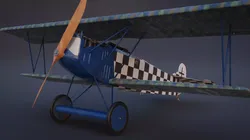 Fokker D VII biplane game-ready asset Free low-poly 3D model