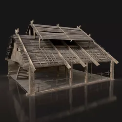 Forge Smithy Workshop Blacksmith Norseman Village Next Gen AAA Free low-poly 3D model
