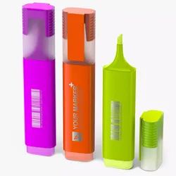 Highlighter Markers Free low-poly 3D model