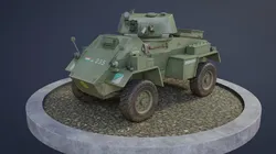 Humber Armoured Car game-ready model Free low-poly 3D model