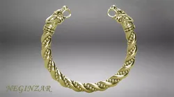 jewelry viking dragon bracelate in gold Free 3D print model