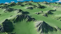 large Mountainous Terrain 8k with Element3D model Free 3D model