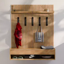 Modern Minimalist Batten Oak Shoes Storage  and Panel 3D Model Free 3D model
