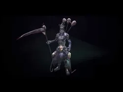 Necromancer 3d low poly model woman holding scythe Free low-poly 3D model