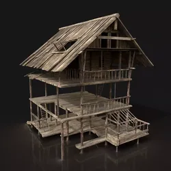 Next Gen AAA FANTASY MEDIEVAL WOODEN VILLAGE WATCHTOWER HUT Free low-poly 3D model