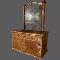 Old Dressing Table Free low-poly 3D model