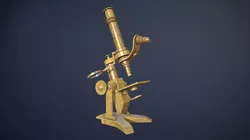Old Microscope game-ready asset Free low-poly 3D model