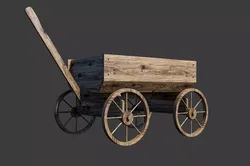 Old wooden cart Free 3D model