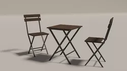 Outdoor Table Set Free 3D model
