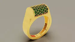 Pave set round shape diamond ring Free 3D print model