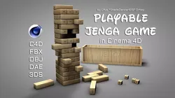 Playable Jenga Game Free 3D model