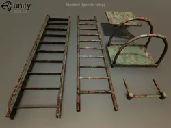 Rust ladders set Free low-poly 3D model