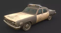 Rusty Patrol Cruiser Abandoned Law Enforcement Vehicle  Free 3D model