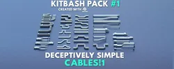 Simple Greeble Cable Kitbash Free 3D model