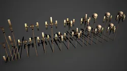 skull candlestick Free low-poly 3D model