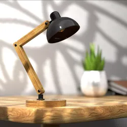 Sleek Modern Wooden Desk Lamp 3D Model Free 3D model