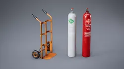 Trolley and Gas Cylinder - Single Asset Free low-poly 3D model