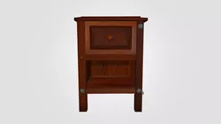 Wooden Nightstand Bedside Table 3D Model - Textured Low Poly Free low-poly 3D model
