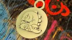 Bubble Bobble keychain - Dragon & Logo