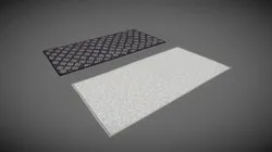 Carpets white and blue patterned
