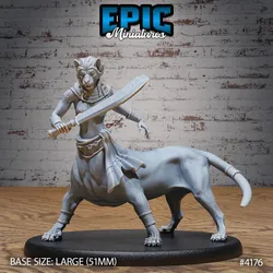 Lion Centaur Bastet Devotee Sword / Cat Goddess / Ancient Egyptian Deity / God Fertility / Mummy Warrior / Pyramid Guard / Undead Fighter / Desert Ruler / Sand Encounter / Crypt Beast