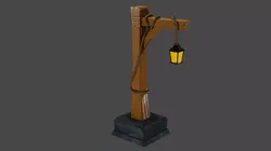 Medieval street lamp Free low-poly 3D model