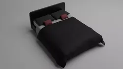 Modern Black Bed Free 3D model
