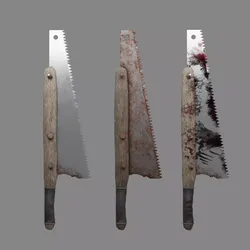 Saw-Axe Survival weapon  Free low-poly 3D model