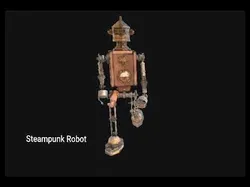 Steampunk robot Free low-poly 3D model