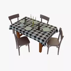 Table and Chairs Free 3D model