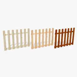 Wooden Picket Garden Fence Free 3D model
