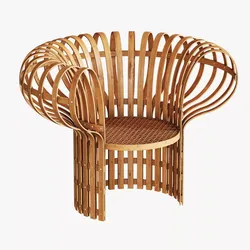 Armchair made of bent and woven bamboo Free 3D model