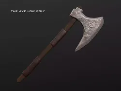 Axe for game Free low-poly 3D model