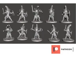 Banana Knights with Falcion Swords & Shields - 10x Unique Poses