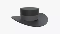 Black classic hat Free 3D model